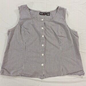 Style & Co sleeveless Black And White Checkered top women’s size XL